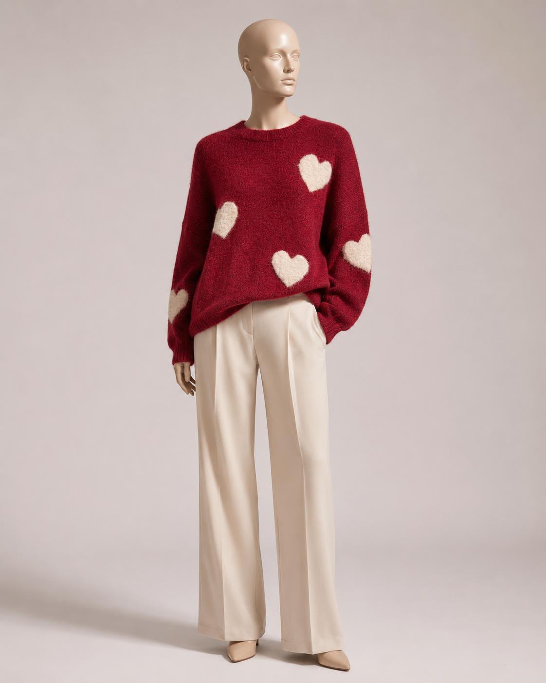 Woll Pullover mit Herzen