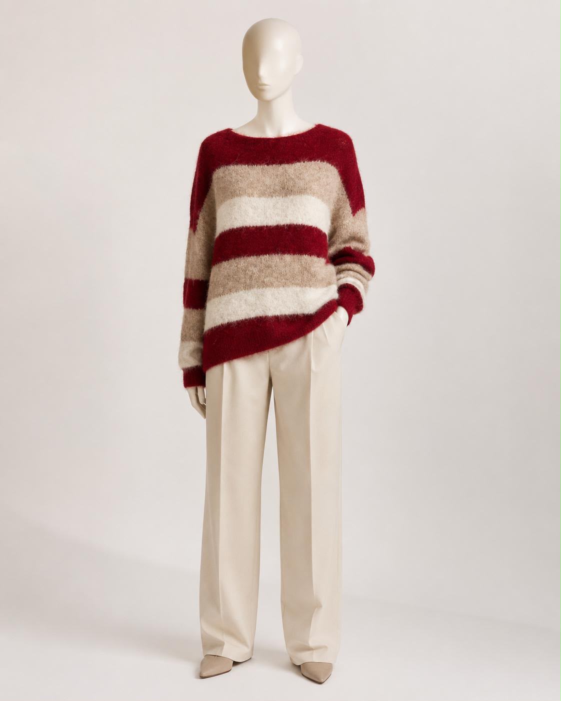 Woll Pullover mit Streifen