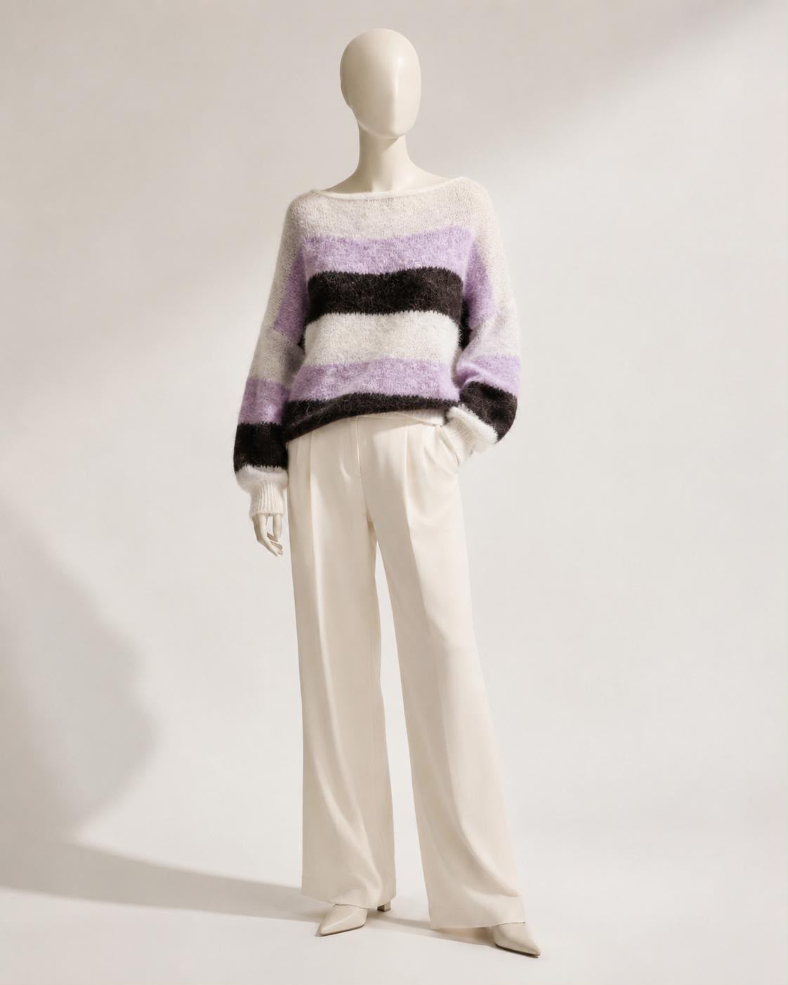 Woll Pullover mit Streifen