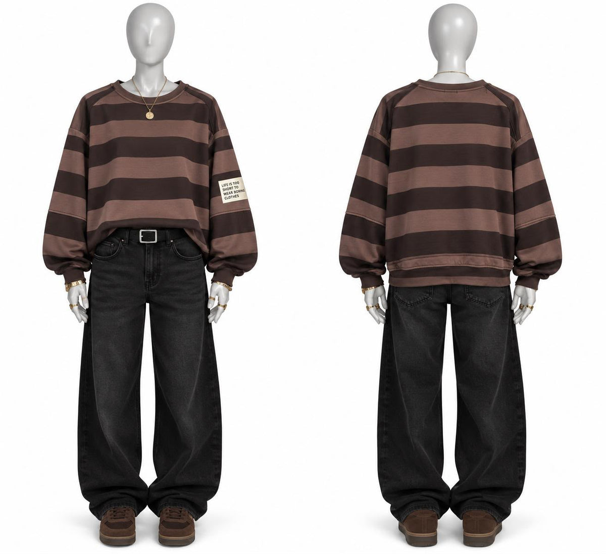 Butterstoff Pullover Streifen