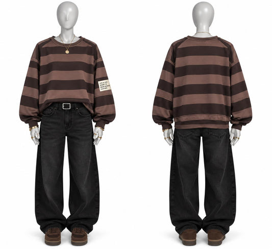 Butterstoff Pullover Streifen