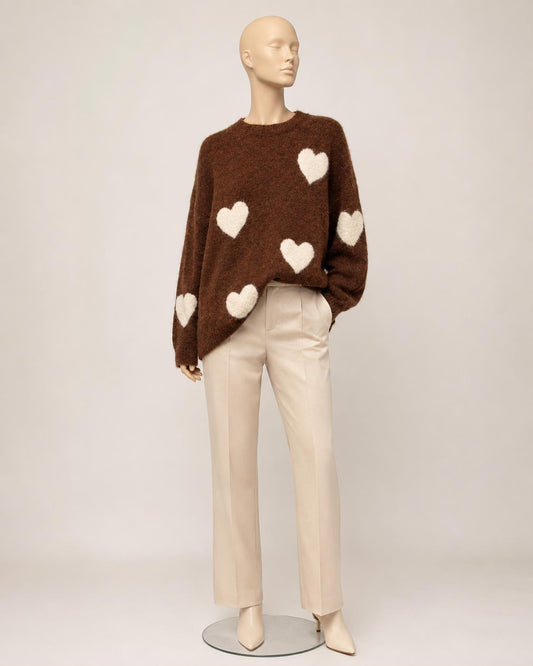Woll Pullover mit Herzen