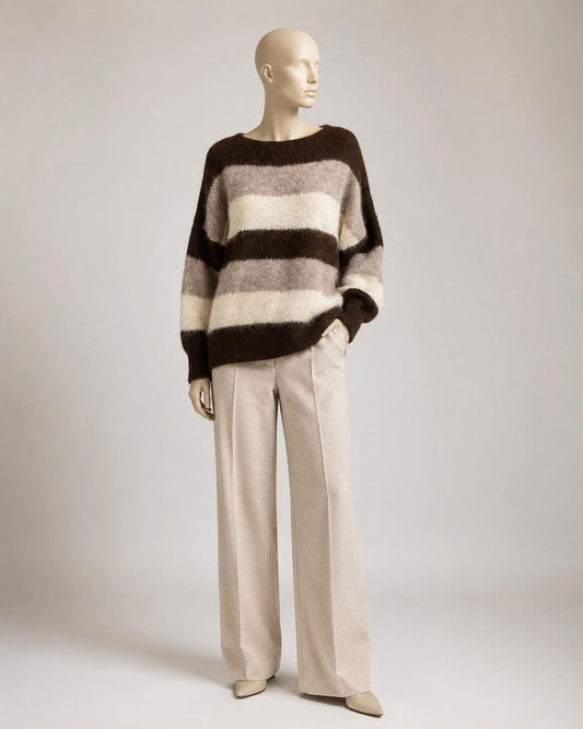 Woll Pullover mit Streifen