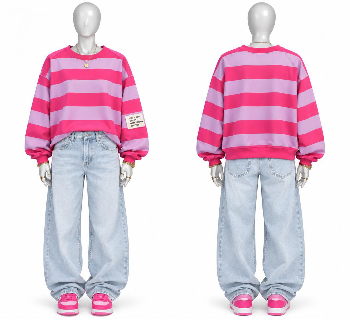Butterstoff Pullover Streifen