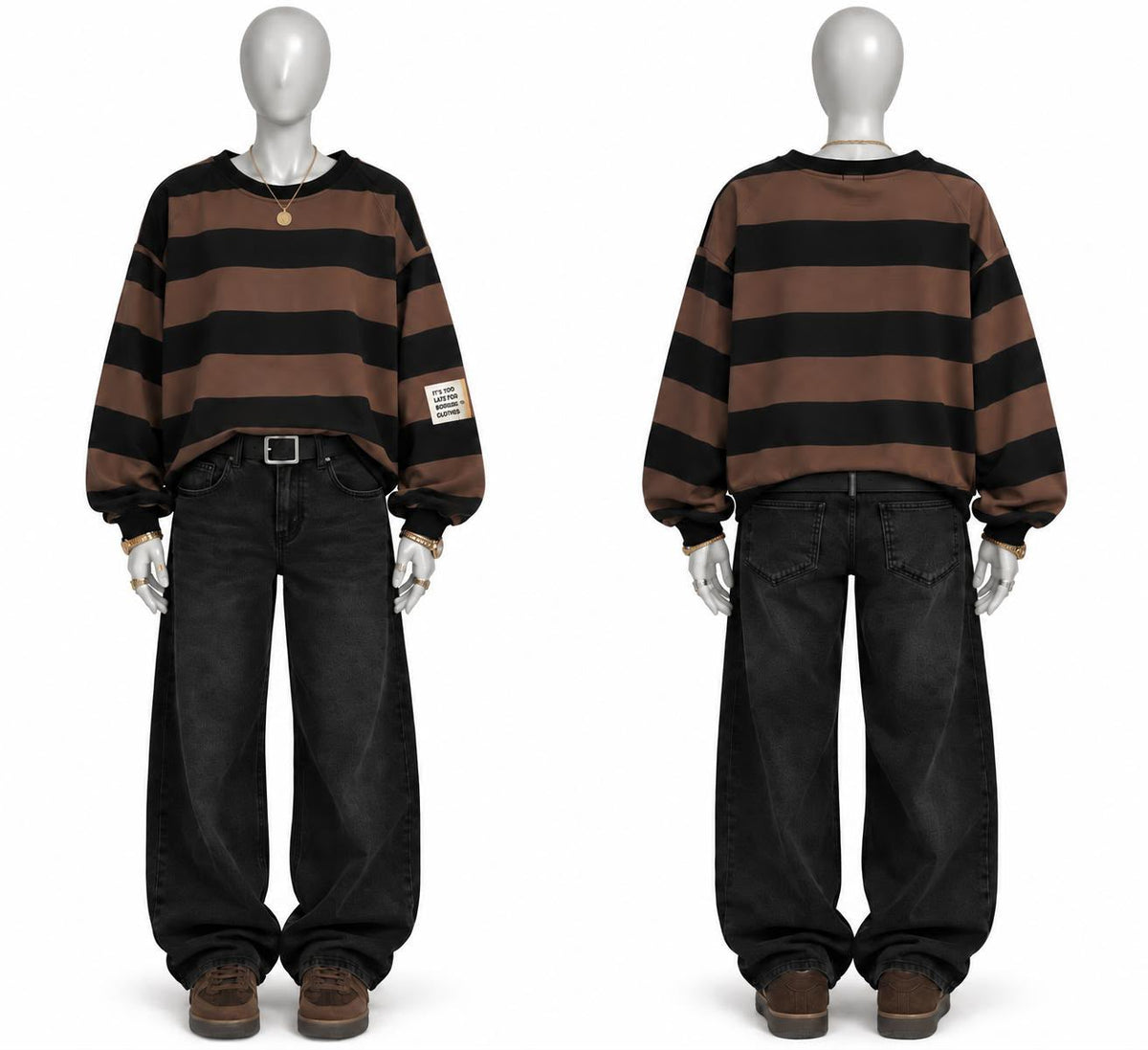 Butterstoff Pullover Streifen