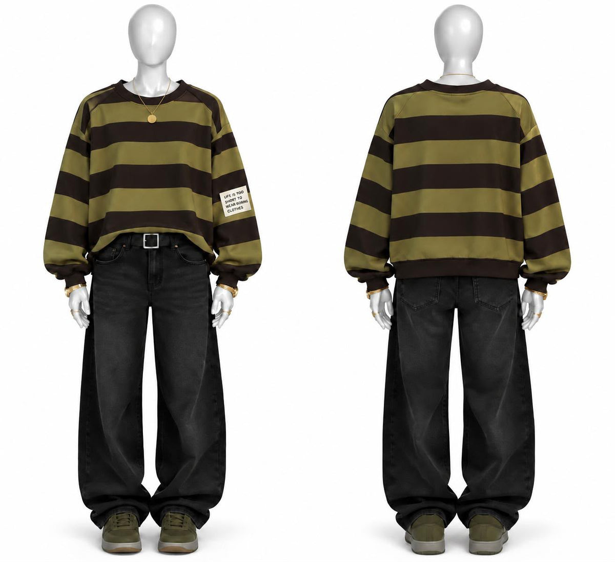 Butterstoff Pullover Streifen